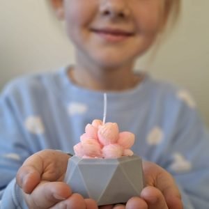 Rankų darbo sojų vaško žvakutės – be pakuotės